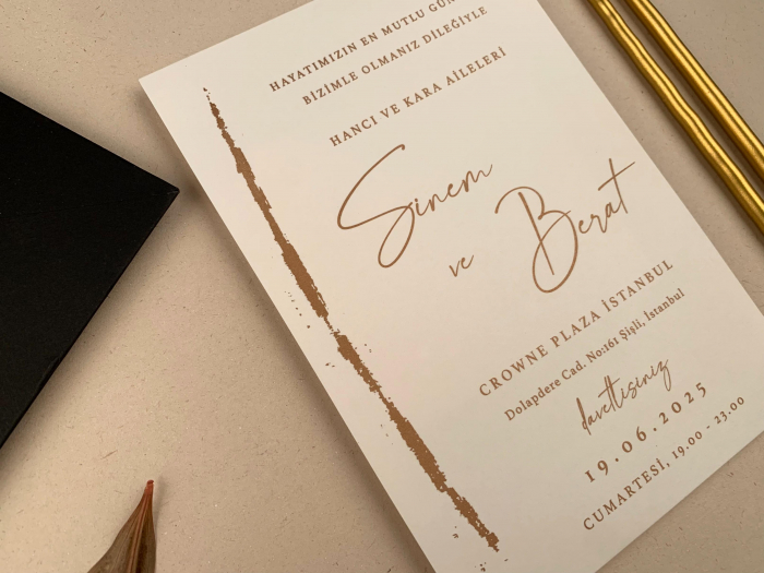Invitatie de nunta eleganta cu detalii maro - cod 12268 [2]