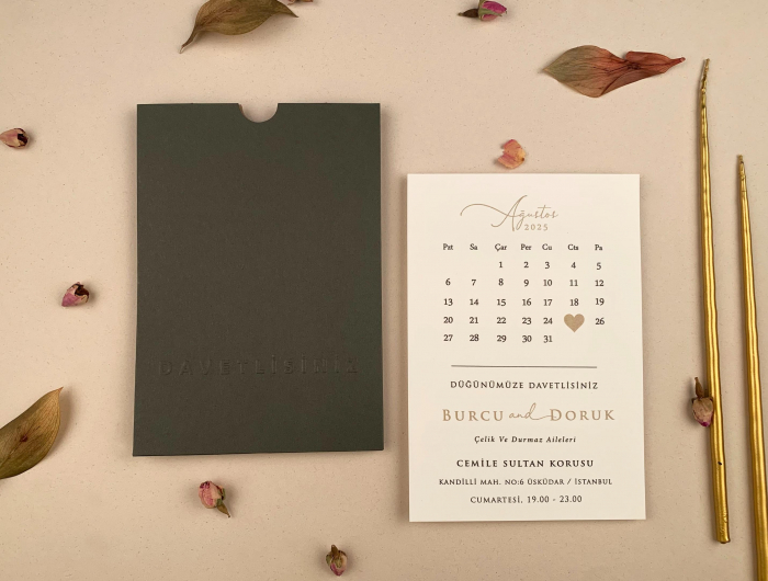 Invitatie de nunta eleganta cu plic verde - cod 12275 [1]