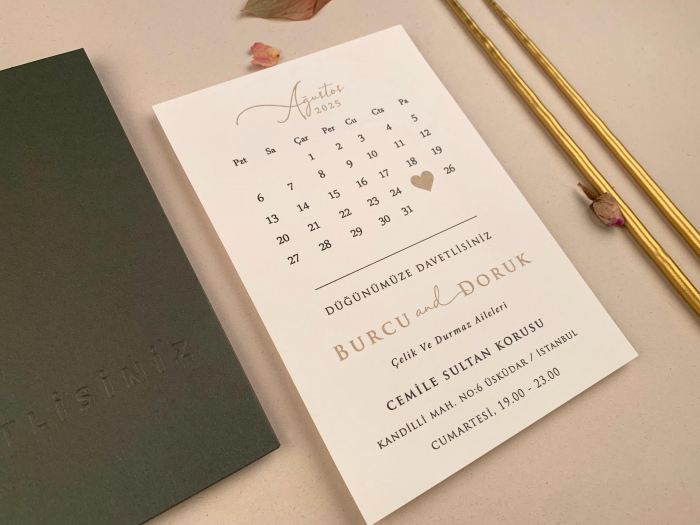 Invitatie de nunta eleganta cu plic verde - cod 12275 [2]