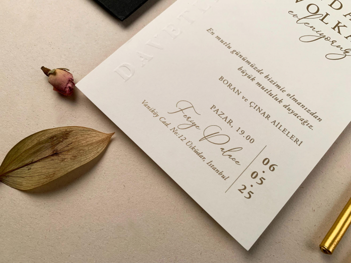Invitatie de nunta eleganta cu plic negru - cod 12264 [2]