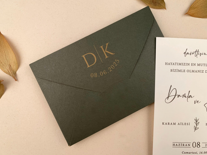 Invitatie de nunta eleganta cu plic verde - cod 12258 [2]