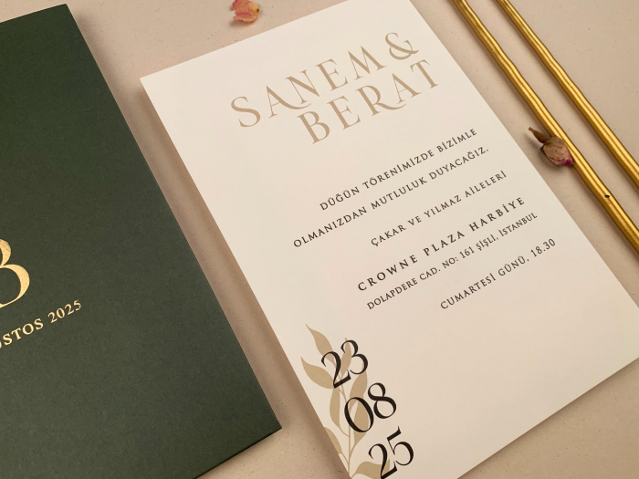 Invitatie de nunta eleganta cu plic verde - cod 12260 [2]