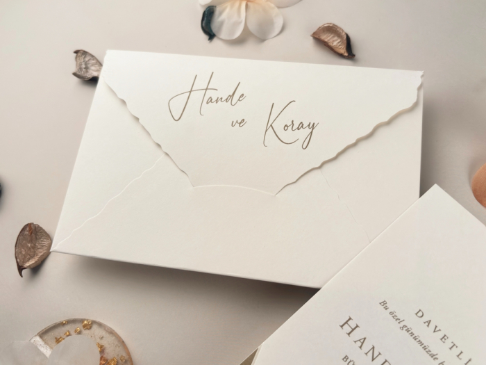 Invitatie de nunta eleganta ivory cu model sidefat mozaic - cod 13324 [3]