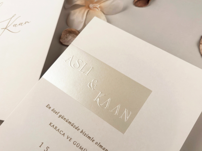 Invitatie de nunta eleganta ivory cu sidef - cod 13320 [3]