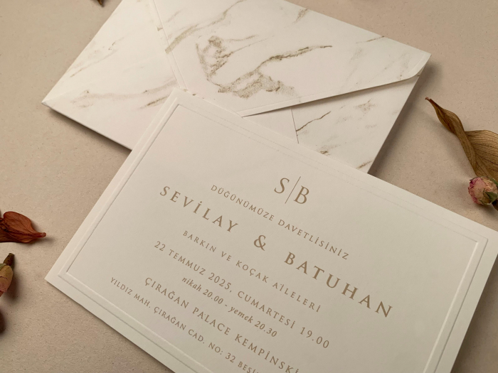 Invitatie de nunta eleganta marmurata - cod 12280 [3]