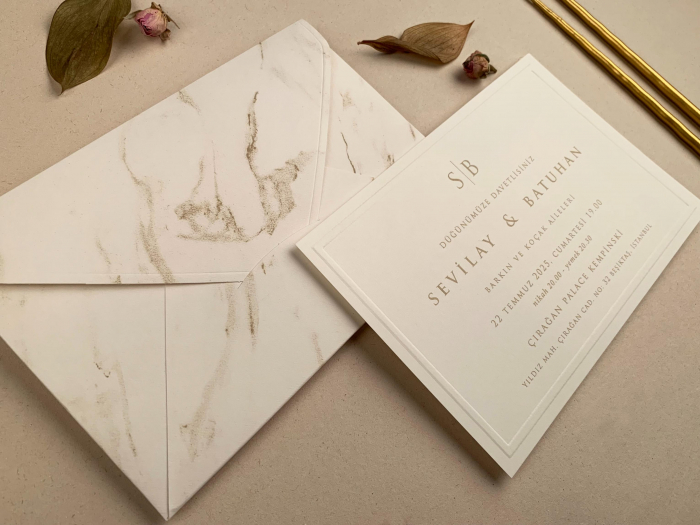 Invitatie de nunta eleganta marmurata - cod 12280 [2]