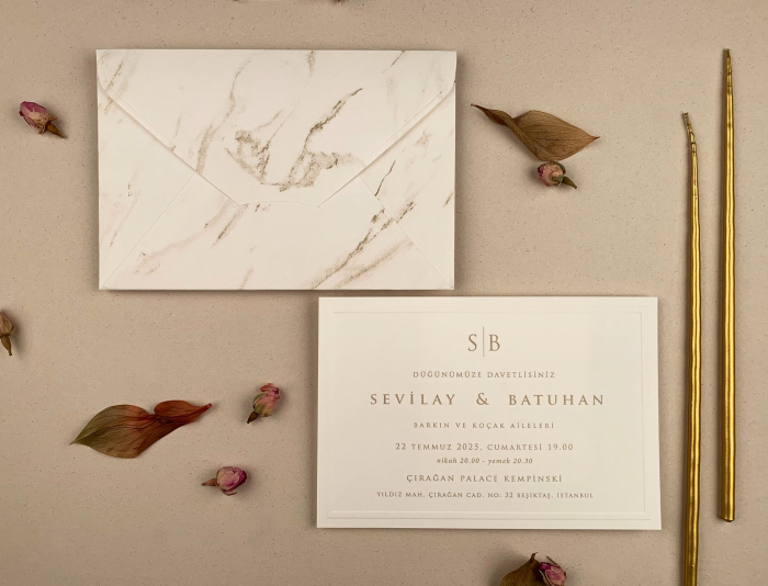 Invitatie de nunta eleganta marmurata - cod 12280 [1]