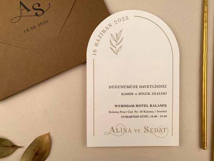 Invitatie de nunta moderna maro - cod 12250 [2]
