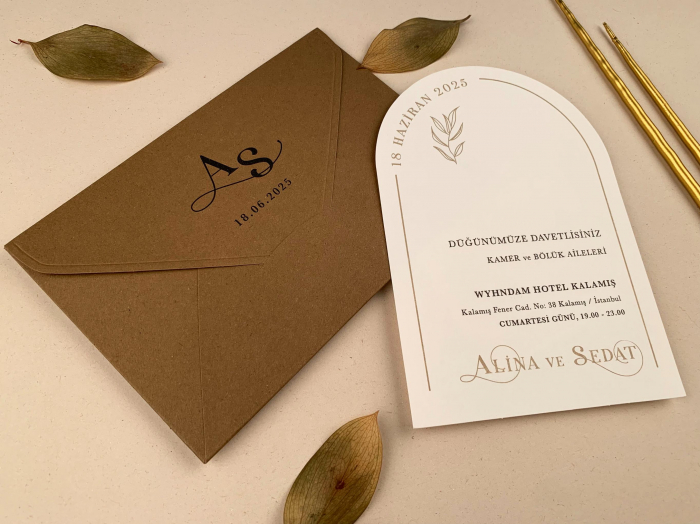 Invitatie de nunta moderna maro - cod 12250 [3]
