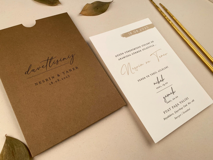 Invitatie de nunta eleganta maro - cod 12251 [2]