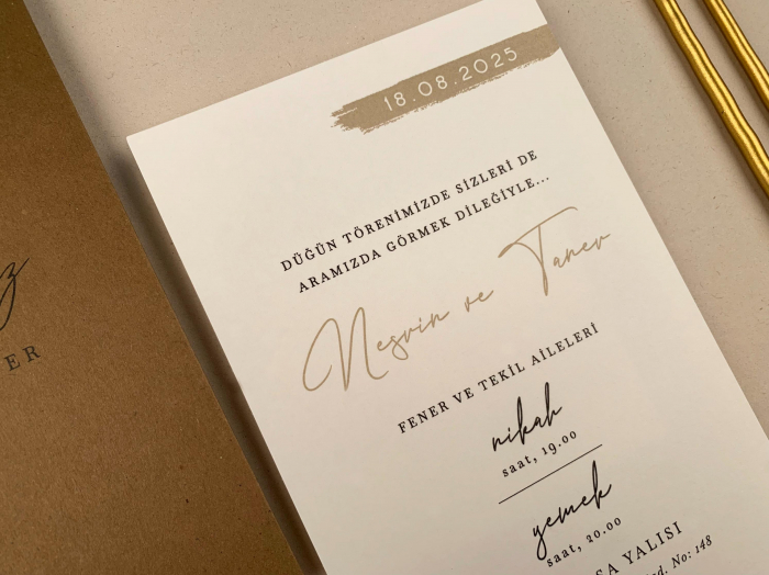 Invitatie de nunta eleganta maro - cod 12251 [3]