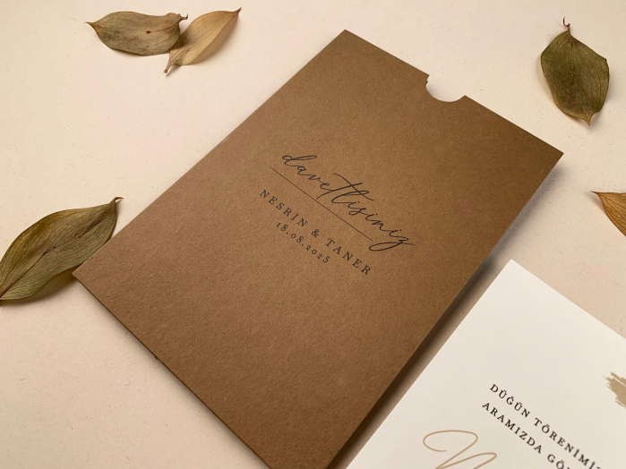 Invitatie de nunta moderna maro - cod 12250 [6]