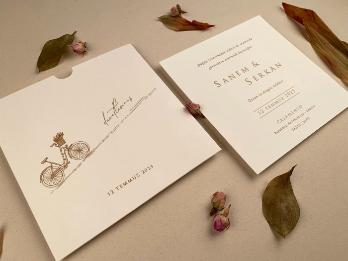 Invitatie de nunta romantica cu blicicleta - cod 12273 [2]