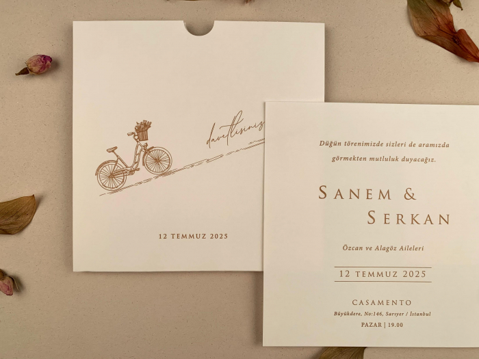 Invitatie de nunta romantica cu blicicleta - cod 12273 [3]