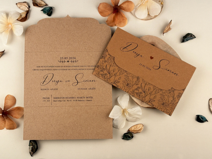 Invitatie de nunta vintage cu model floral - cod 85852 [1]