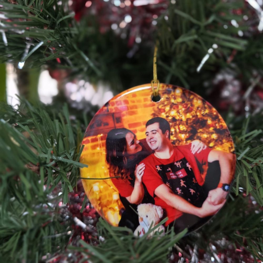 Ornament ceramica pentru brad personalizat - Cerc [2]