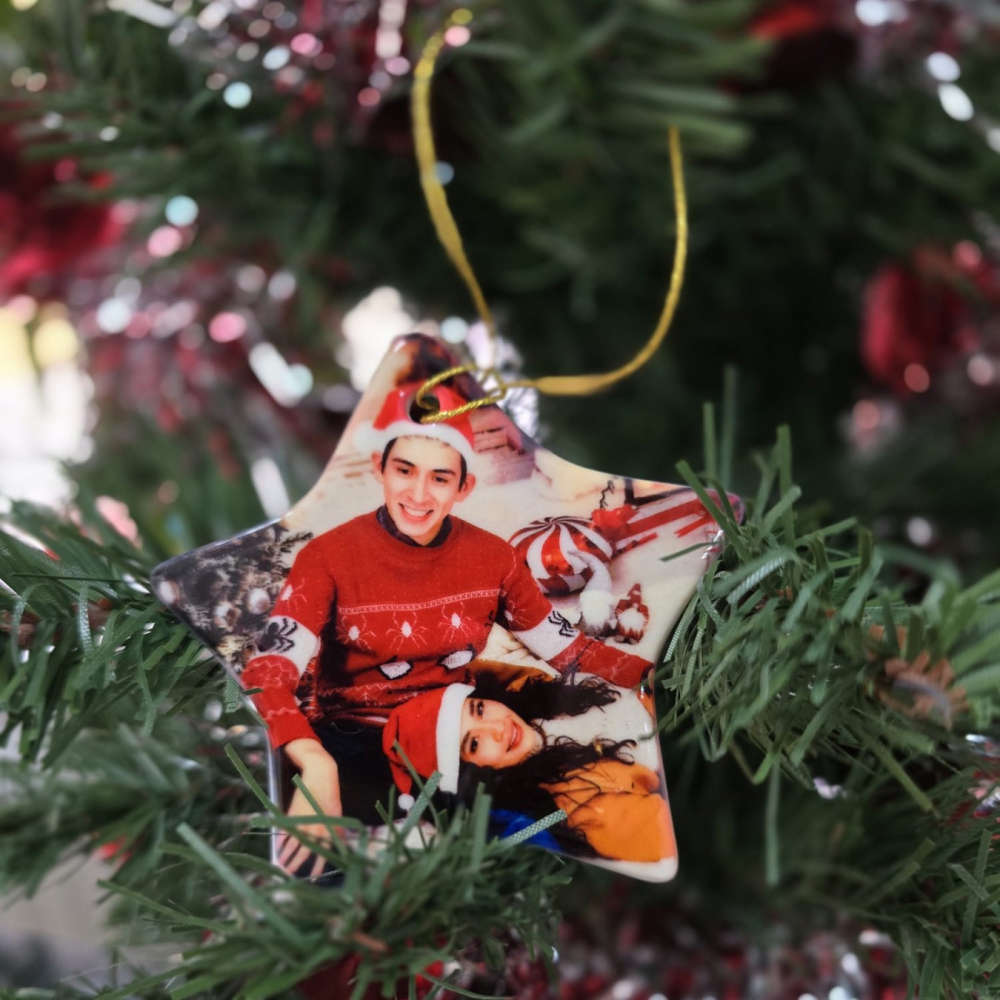 Ornament ceramica pentru brad personalizat - Stea [2]