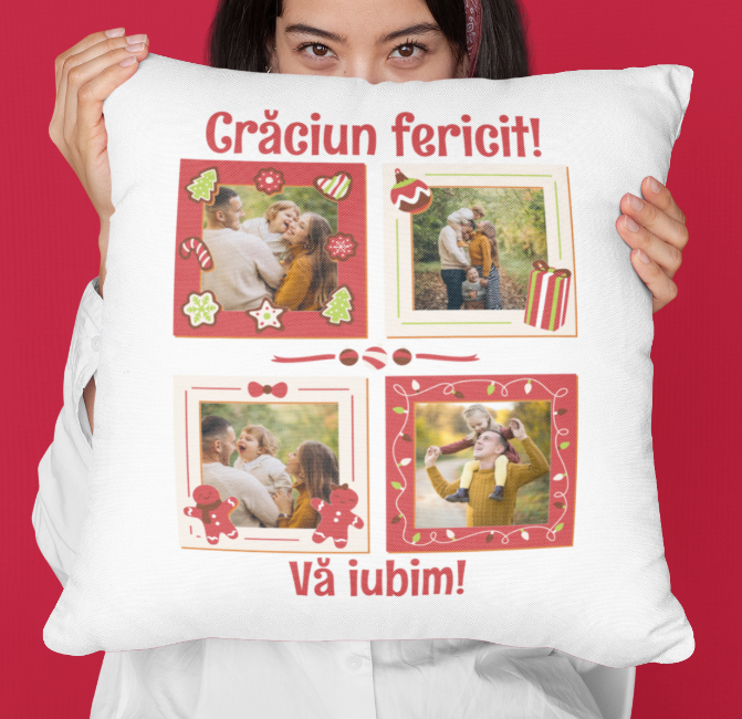 Perna Personalizata - Craciun fericit va iubim cu 4 poze [1]