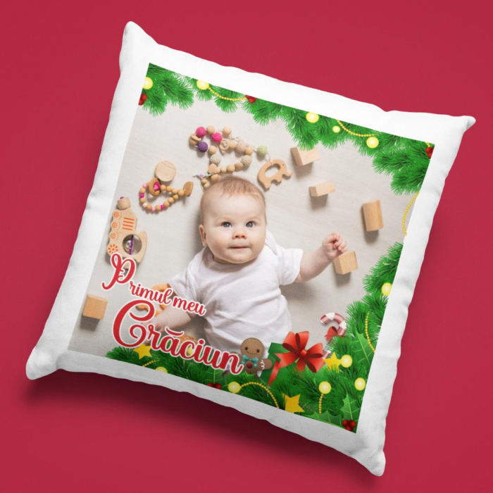 Perna Personalizata Cu Poza - Primul meu craciun [2]