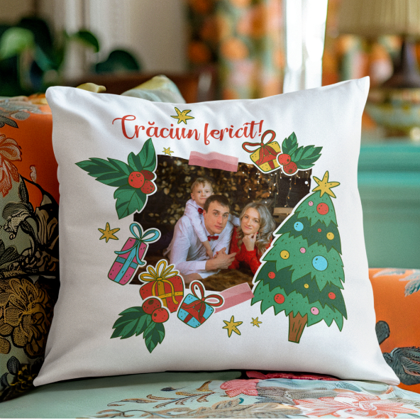 Perna Personalizata Cu Poza - Craciun fericit [1]