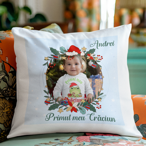 Perna Personalizata Cu Poza si Nume - Primul Meu Craciun [1]