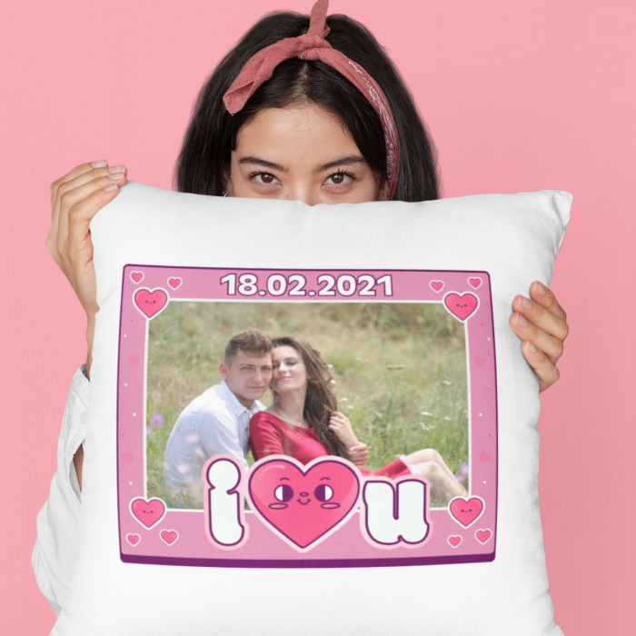 Perna Personalizata Cu Poza Si Text - I Love You [1]