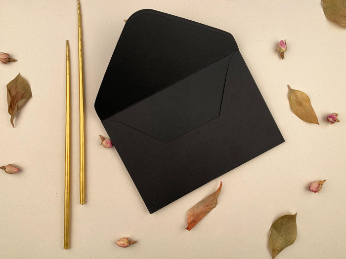 Plic Invitatii Nunta sau Botez - B 12.5x18.5 Negru [2]