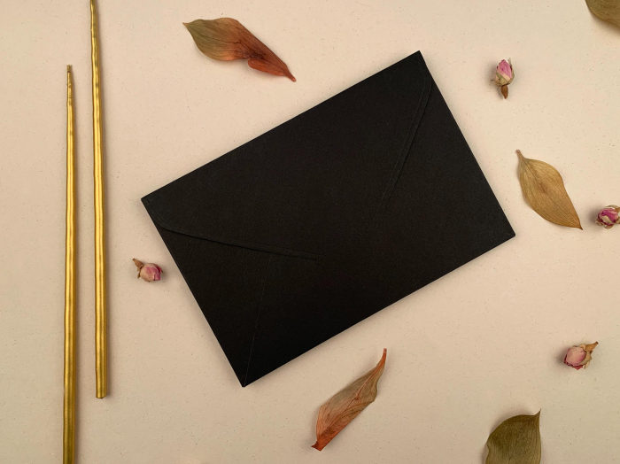 Plic Invitatii Nunta sau Botez - B 12.5x18.5 Negru [1]