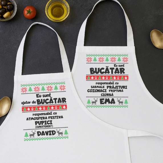 Set 2 Sorturi personalizate - Bucatar si ajutor de bucatar de Craciun cu nume [2]