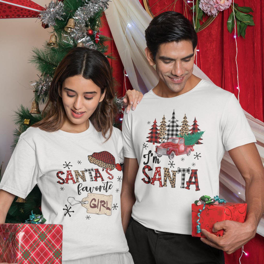 Set 2 Tricouri Cuplu Personalizate - Santa's favorite girl / I'm Santa [1]
