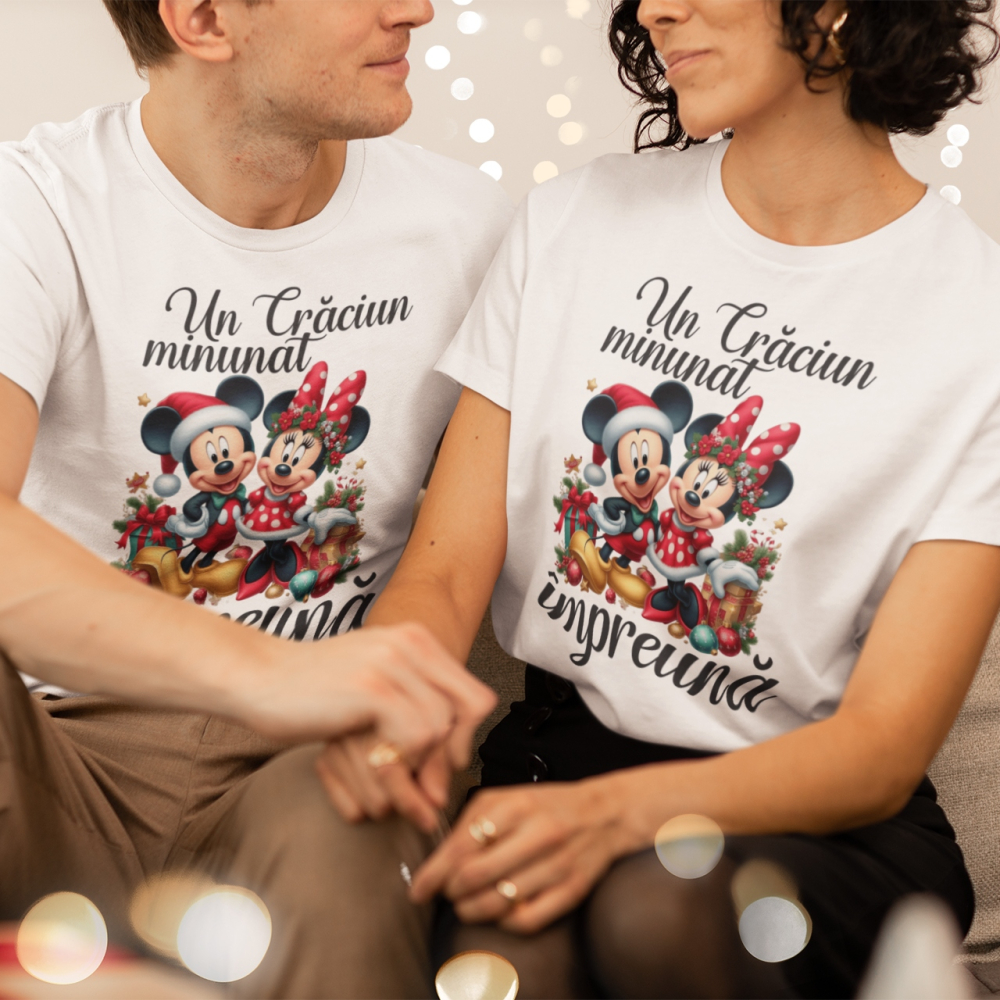 Set 2 Tricouri Cuplu Personalizate - Un Craciun minunat impreuna [2]