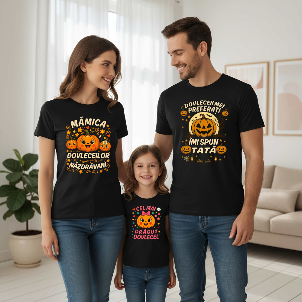 Set 3 Tricouri Halloween - Familie de dovlecei adorabili - fetita [1]