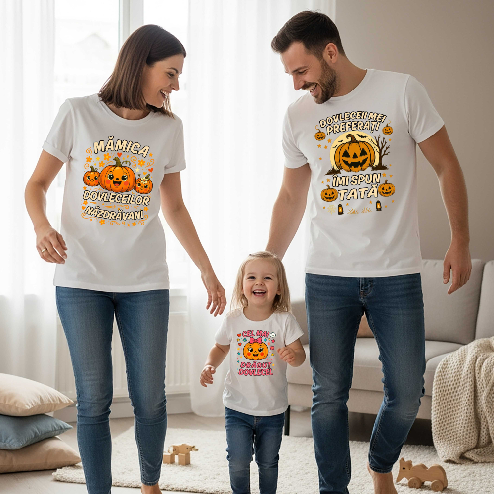 Set 3 Tricouri Halloween - Familie de dovlecei adorabili - fetita [2]