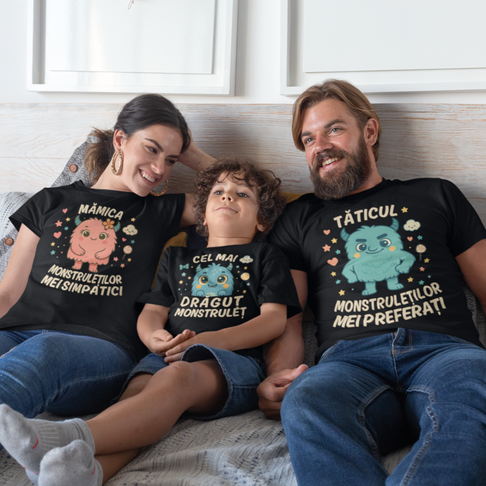 Set 3 Tricouri Halloween - Familie de monstruleti baiat [1]