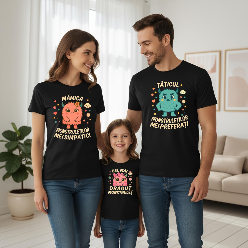 Set 3 Tricouri Halloween - Familie de monstruleti fetita [1]