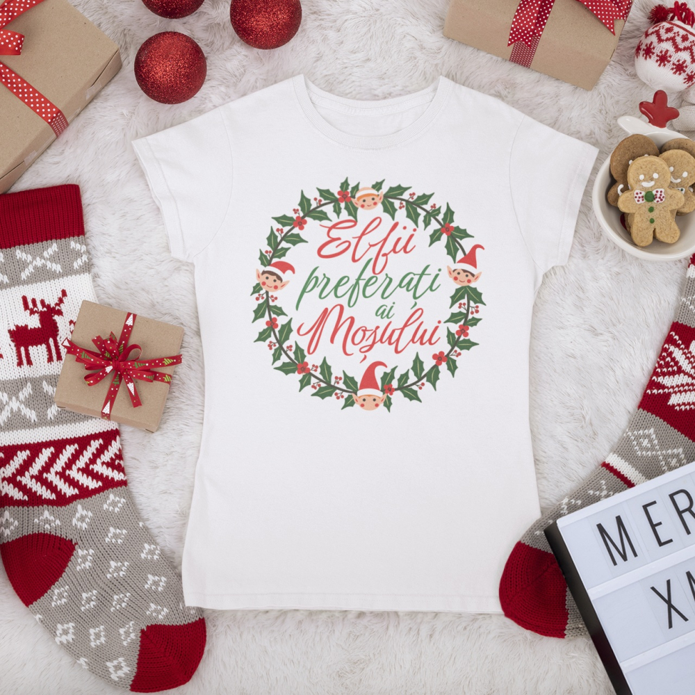 Set 4 Tricouri Personalizate si Body Craciun - Familie - Elfii preferati ai mosului [2]