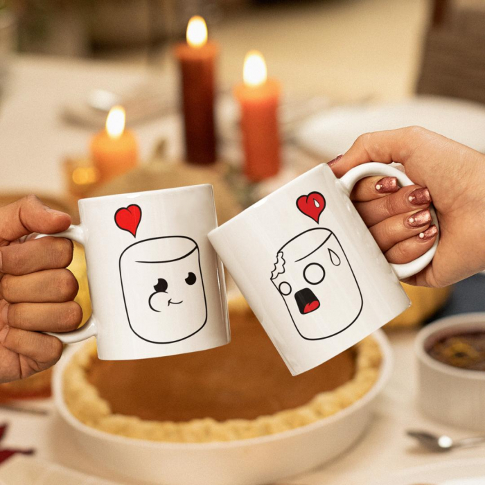 Set 2 Cani Personalizate cuplu - Marshmallows   [2]
