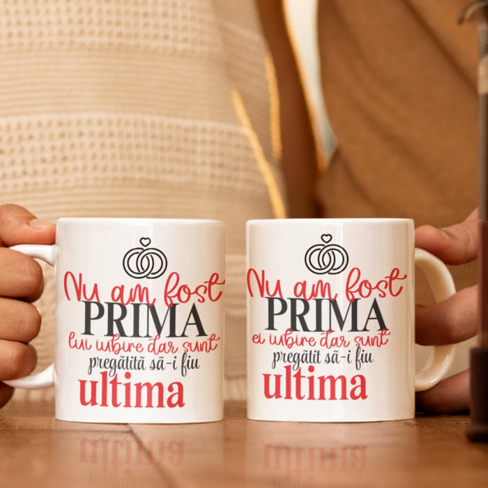 Set 2 Cani Personalizate cuplu - Sunt pregatit sa fiu ultima iubire   [1]