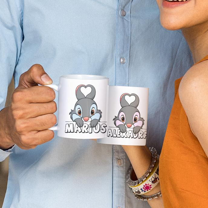 Set 2 Cani Personalizate - Iepuras + nume   [1]