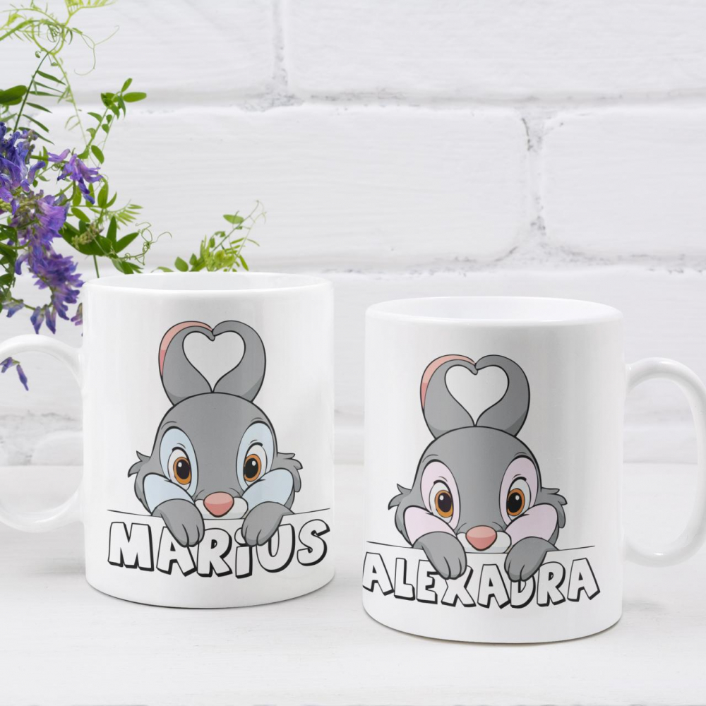 Set 2 Cani Personalizate - Iepuras + nume   [2]