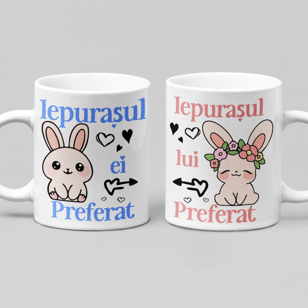 Set 2 Cani Personalizate - Iepurasul lui/ei Preferat   [2]