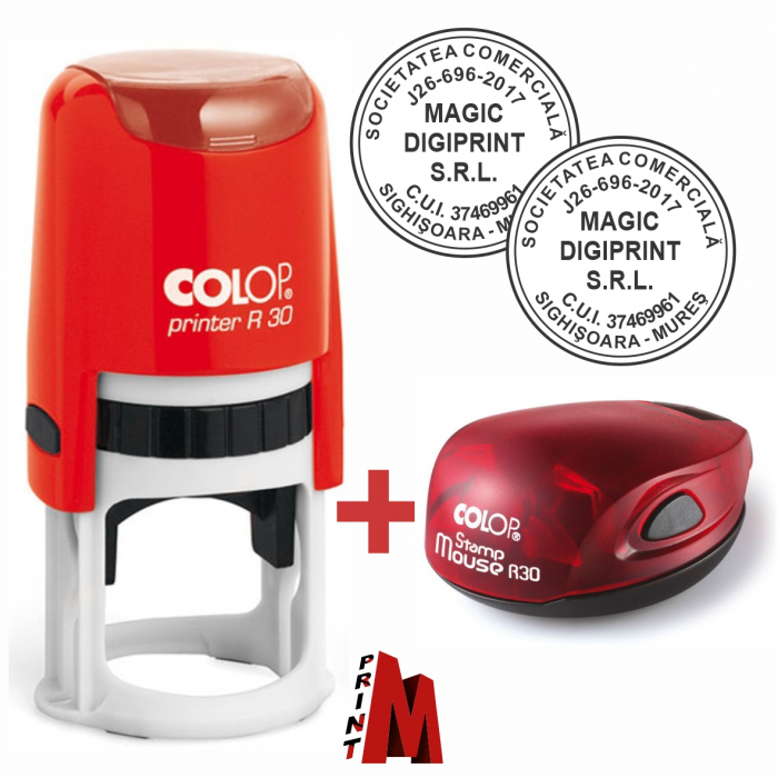 Pachet Stampile Rotunde - Printer R30 + Stampmouse R30 [1]