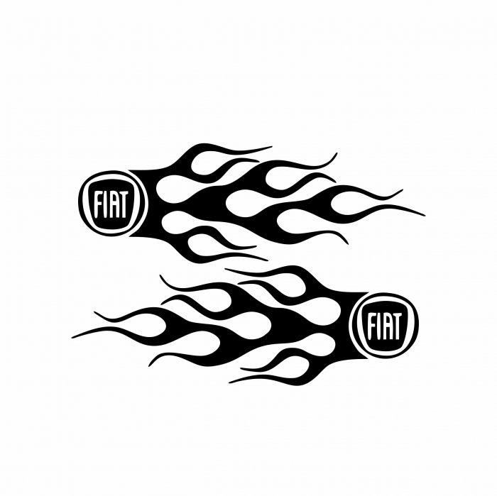 Set 2 Stickere Auto - Fiat flacari [2]