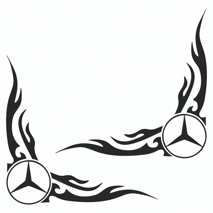 Set 2 Stickere Auto - Mercedes - geam lateral [2]