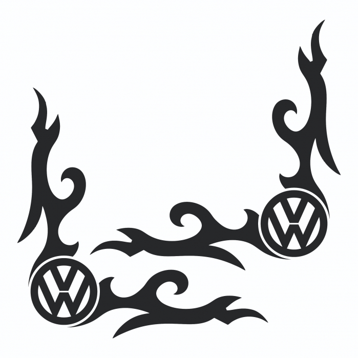 Set 2 Stickere Auto - Volkswagen - geam lateral   [2]