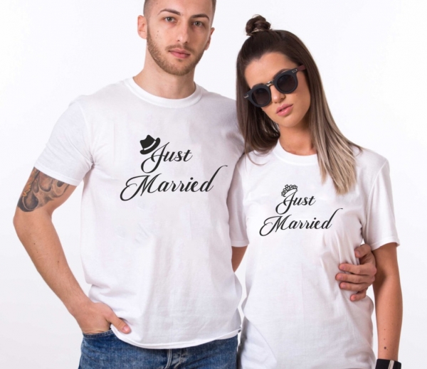 Tricouri Cuplu Personalizate - Just Married [2]