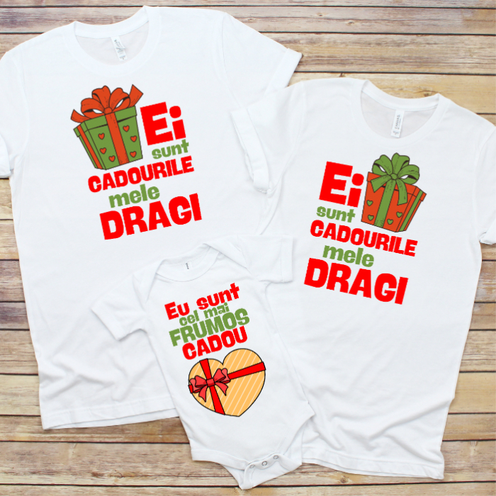 Set 3 Tricouri Personalizate si Body - Ei sunt cele mai dragi cadouri   [1]
