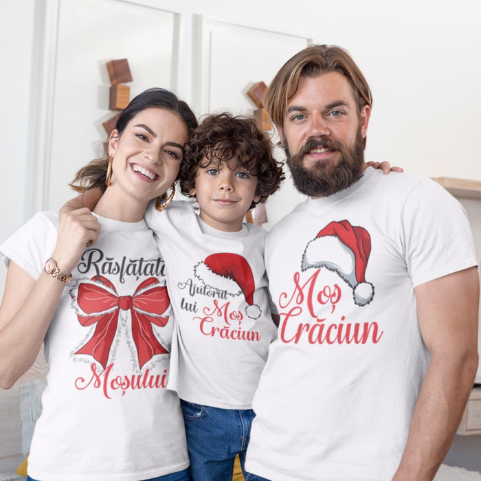 Set 3 Tricouri Personalizate si Body - Mos Craciun  Ajutorul lui si Rasfatata Mosului   [1]