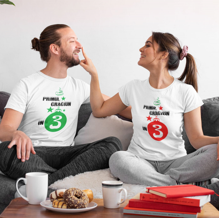 Set 3 Tricouri Personalizate si Body - Primul Craciun in trei   [1]