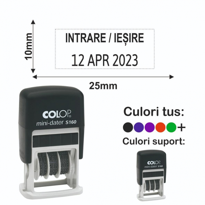 Stampila Datiera Intrare Iesire - Printer S160 Mini-Dater [1]